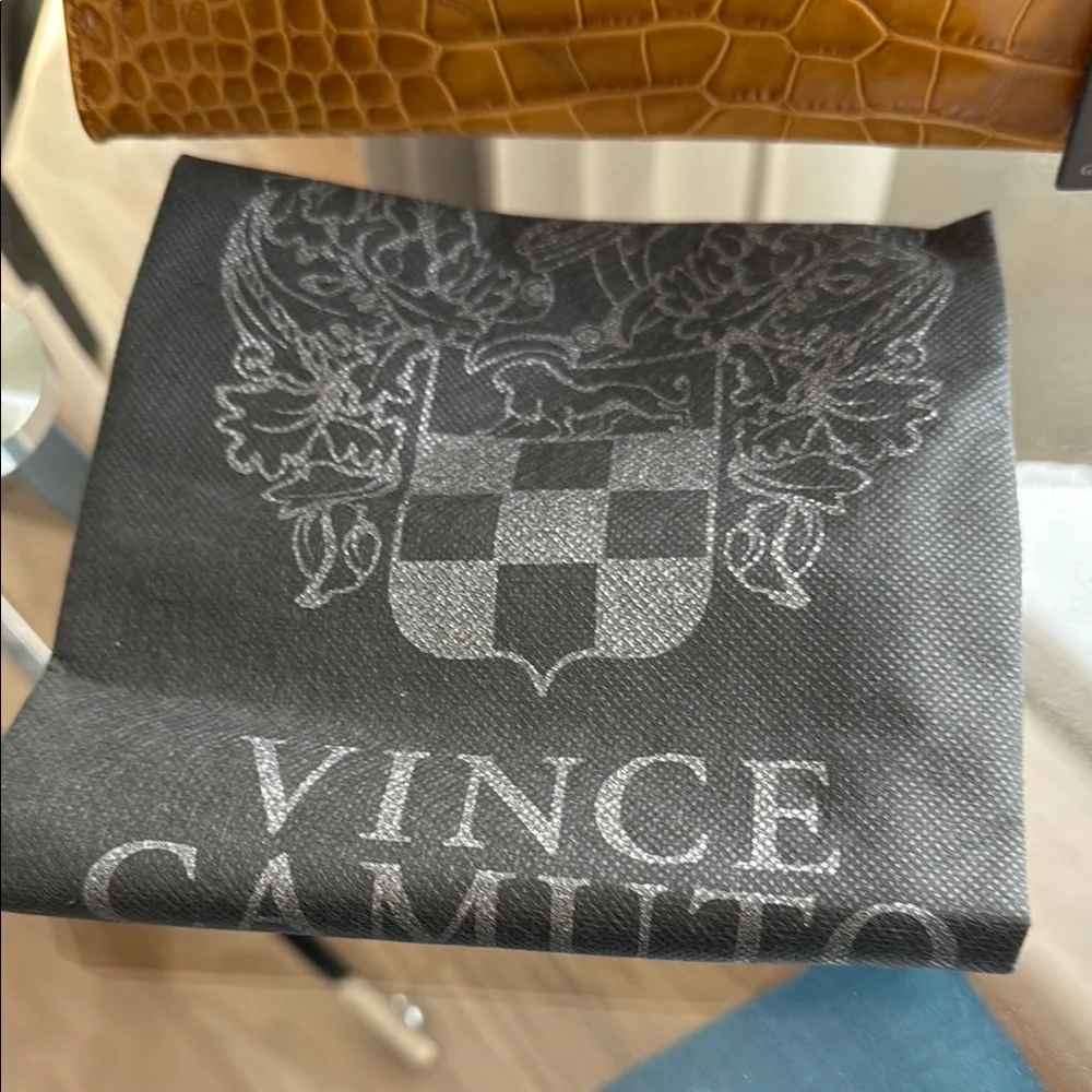 Vince Camuto Gold Tan Satchel with Crocodile Texture - Picture 5 of 13